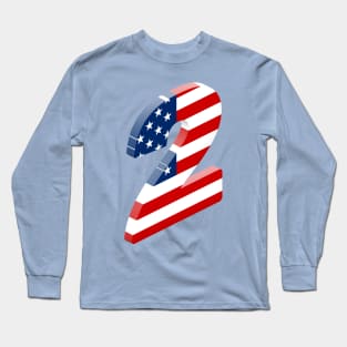 Isometric Number, Number Two Long Sleeve T-Shirt